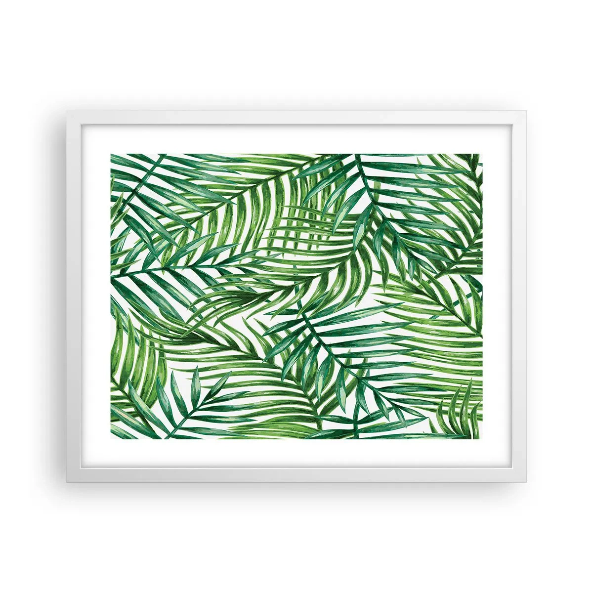 Affiche dans un cadre blanc - Poster - Sous la canopée verte - 50x40 cm