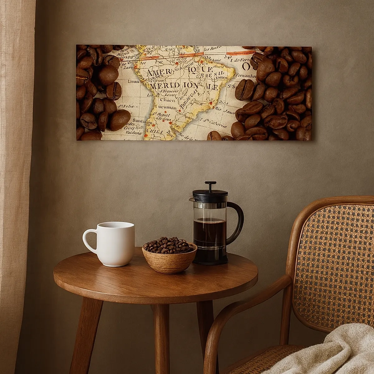 Impression sur toile - Image sur toile - D'où vient le meilleur café ? - 30x30 cm