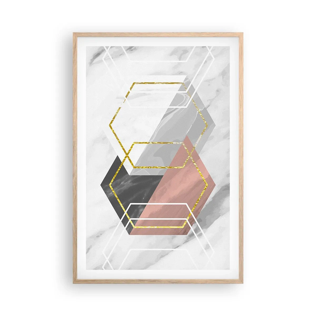 Affiche dans un chêne clair - Poster - Composition en chaîne - 61x91 cm