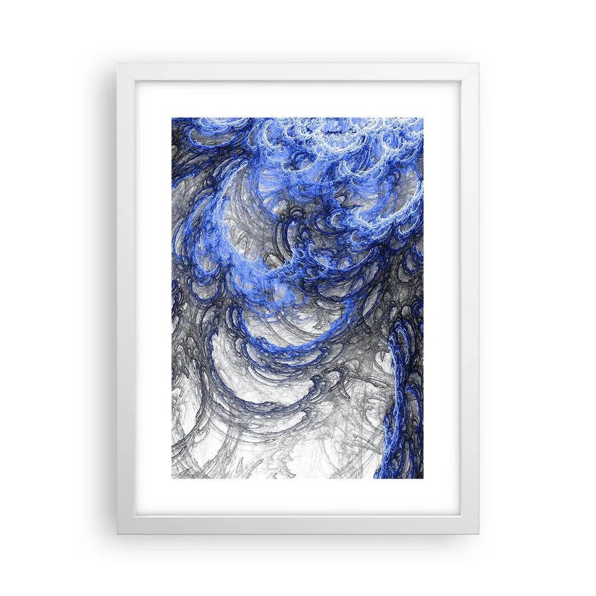 Affiche dans un cadre blanc - Poster - La naissance d'une vague - 30x40 cm