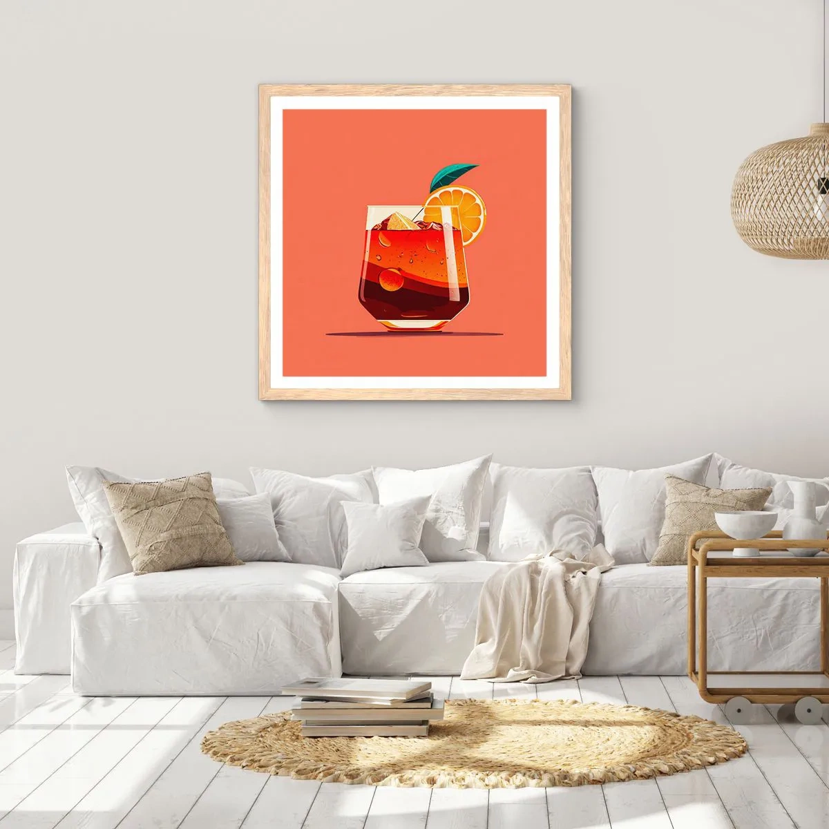 Affiche dans un chêne clair - Poster - Rafraîchissement d'été - 60x60 cm