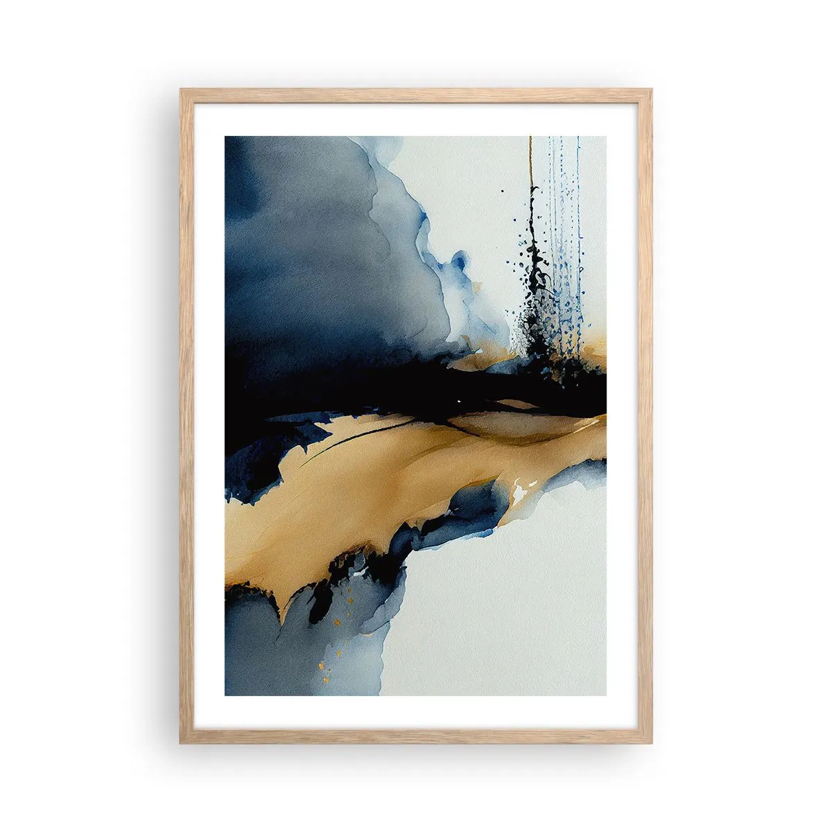 Affiche dans un chêne clair - Poster - Derrière le rideau - 50x70 cm