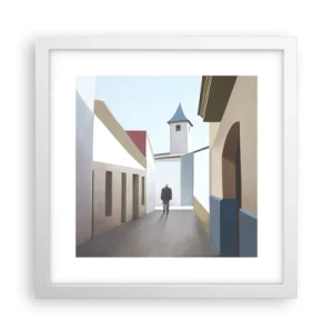 Affiche dans un cadre blanc - Poster - Une promenade ensoleillée - 30x30 cm