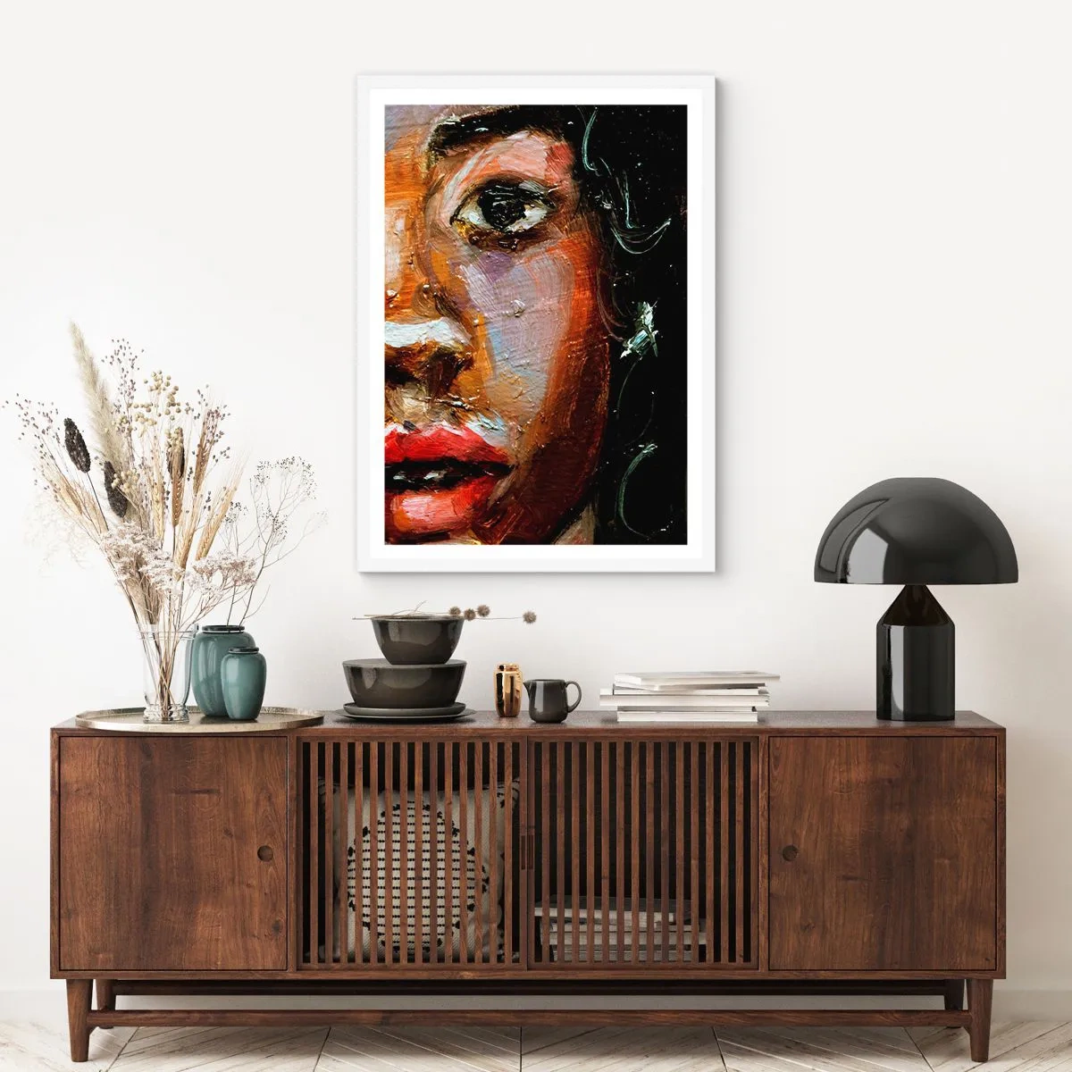 Affiche dans un cadre blanc - Poster - Noir et brillant - 70x100 cm