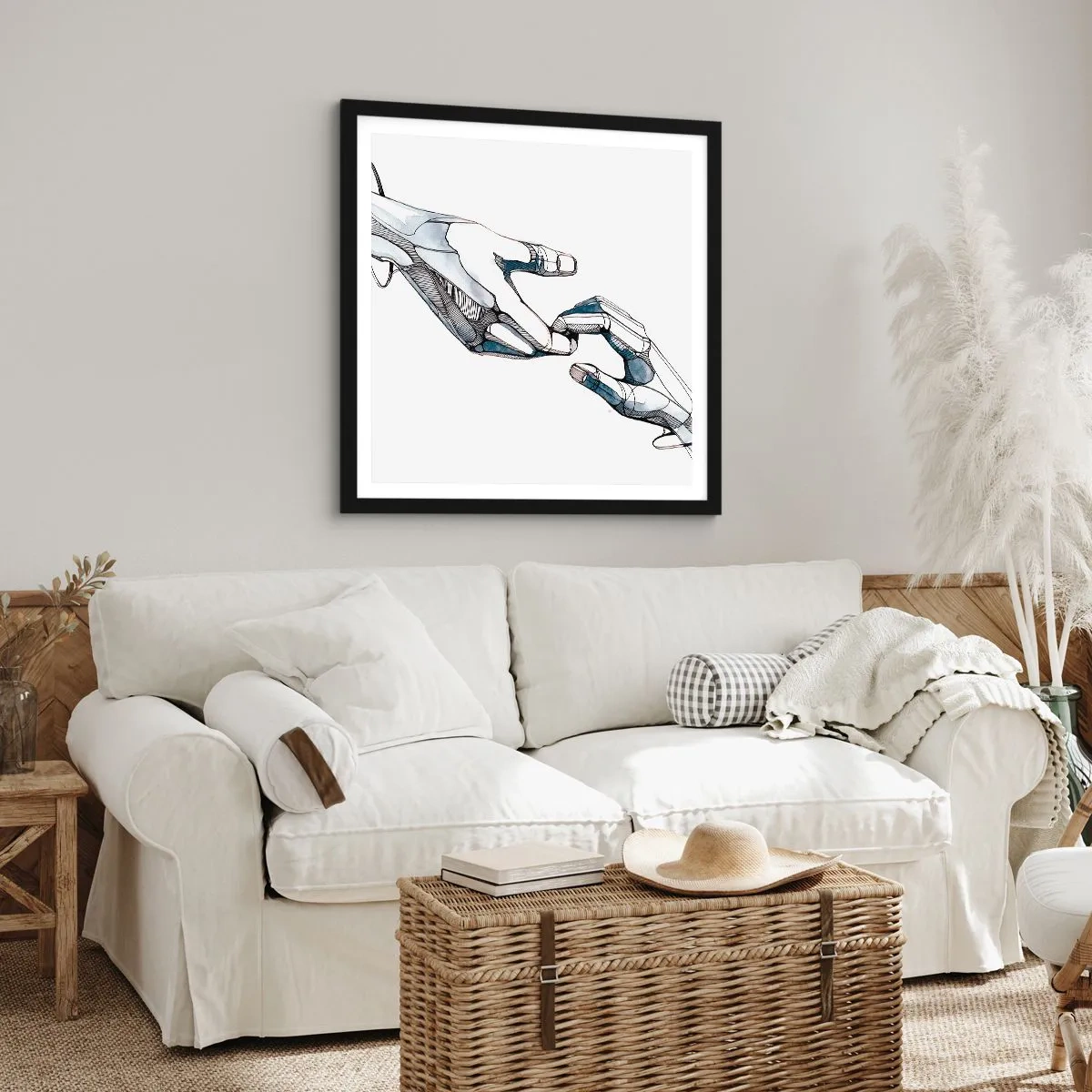 Affiche dans un cadre noir - Poster - Un bon geste - 60x60 cm