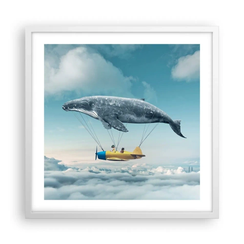 Affiche dans un cadre blanc - Poster - Pourquoi pas? - 50x50 cm