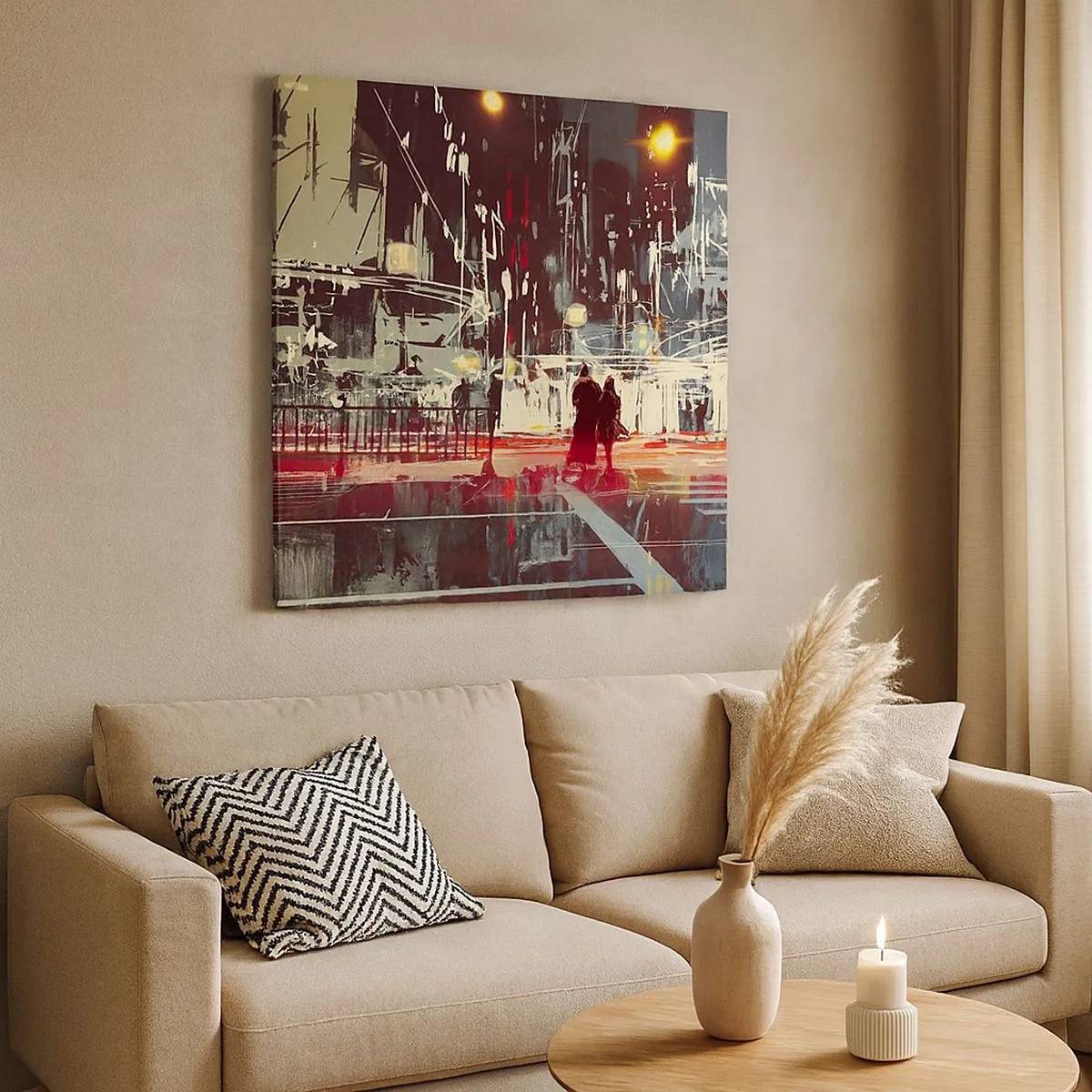 Impression sur toile - Image sur toile - Une grande traversée de ville - 30x30 cm