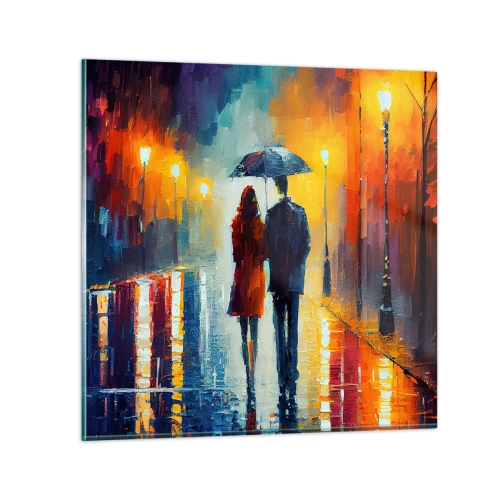 Impression sur verre - Image sur verre - Ensemble – une nuit colorée - 50x50 cm