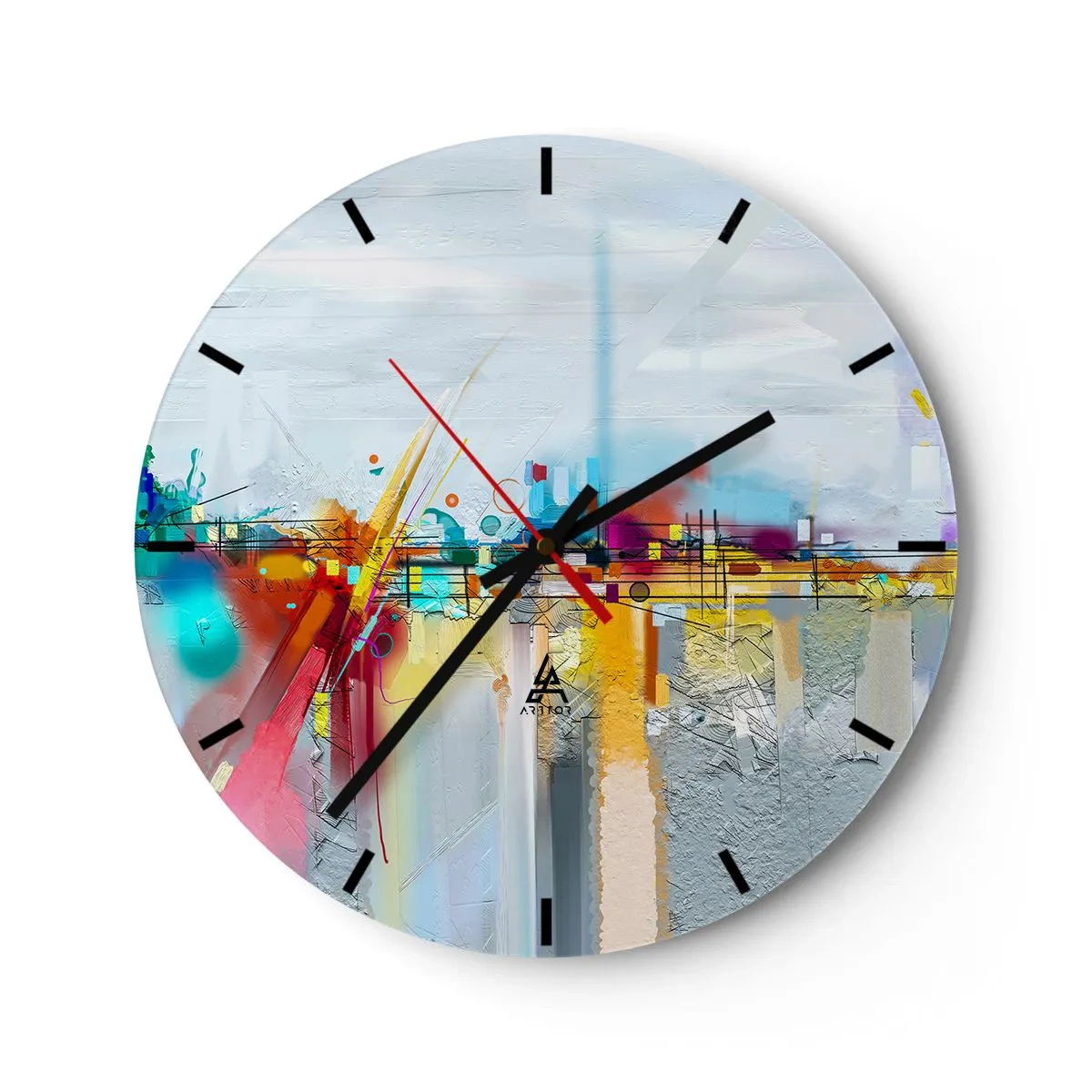 Horloge murale - Pendule murale - Pont de joie sur le fleuve de la vie - 40x40 cm