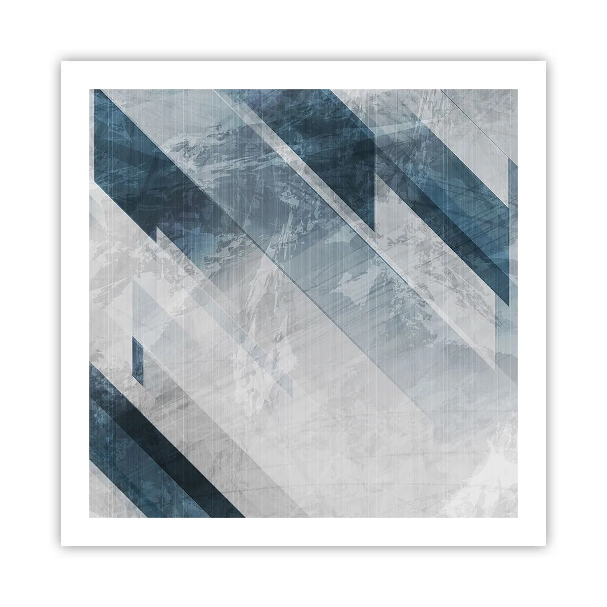 Affiche - Poster - Composition spatiale - mouvement gris - 60x60 cm