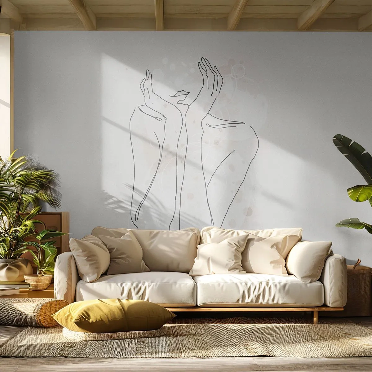 Papier peint sur mesure Autocollant Deluxe - Instant de rêve - Graphique, Femme, Morceau