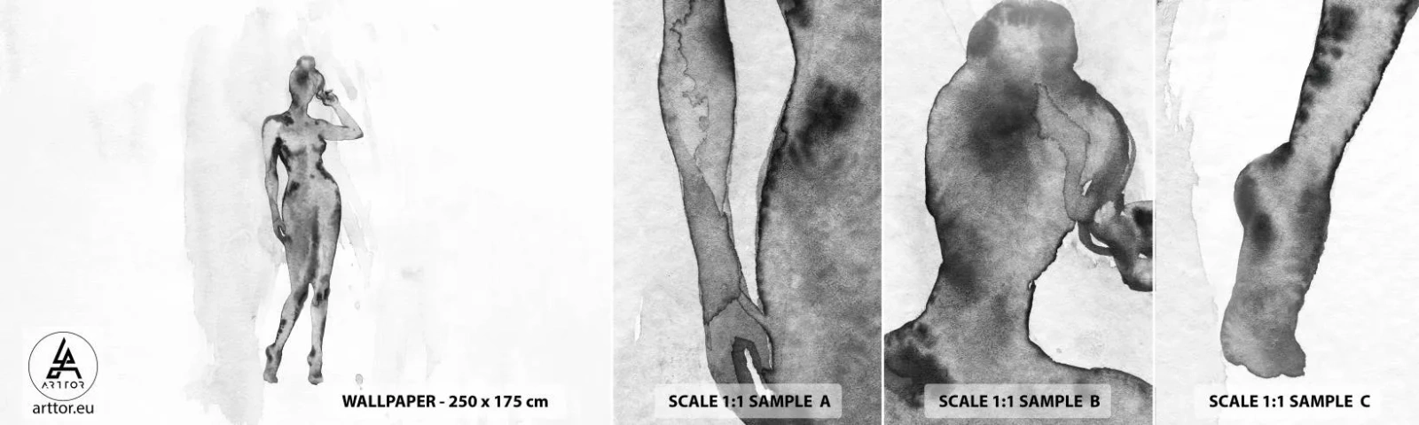 Échantillon de Papier Peint Autocollant Deluxe Sticker - Etude de l'idéal de la féminité - Femme, Corps féminin, Graphique - 100x30 cm