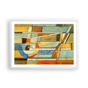 Affiche dans un cadre blanc - Poster - Cubisme sur le chantier - 70x50 cm