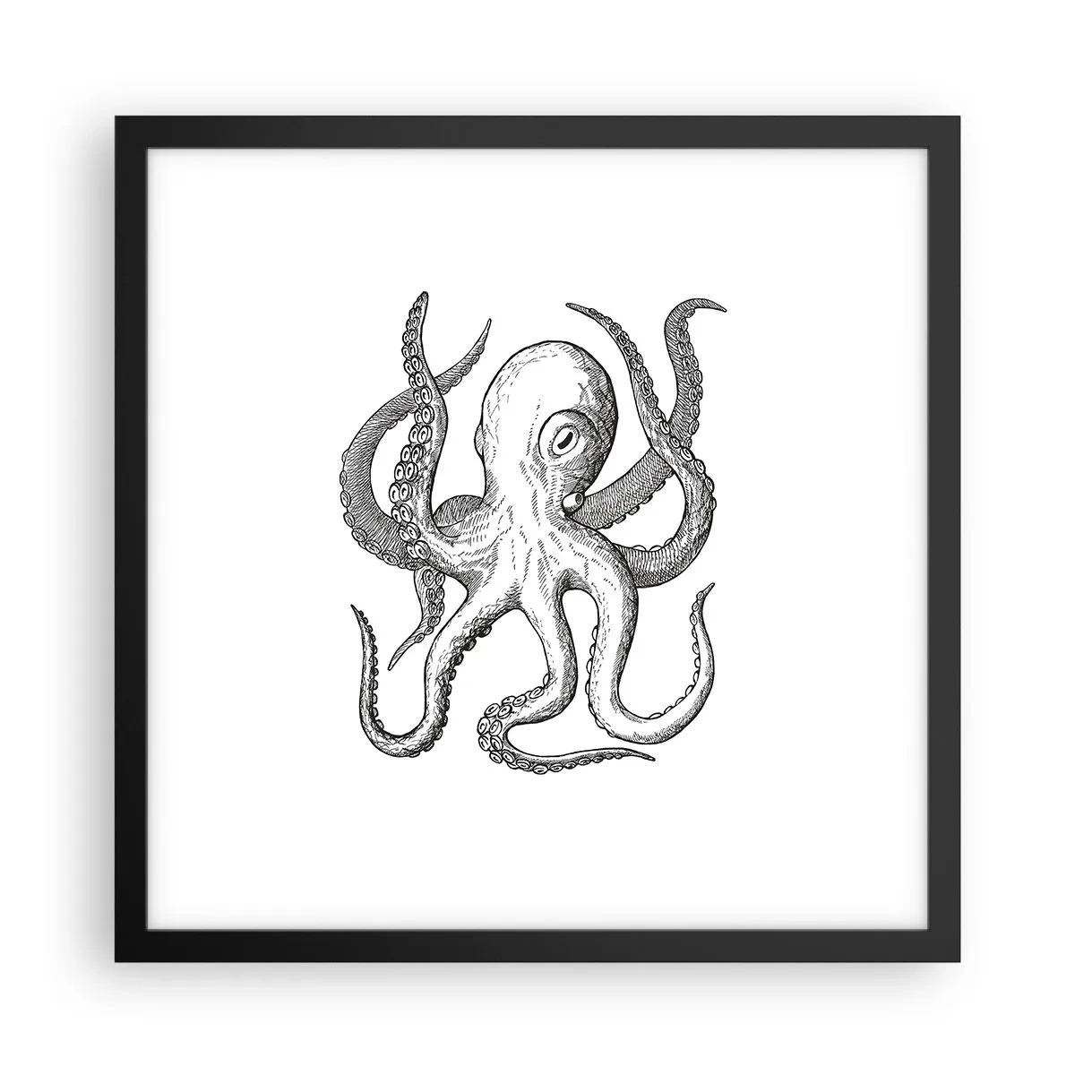 Affiche dans un cadre noir - Poster - Dansant avec les vagues - 40x40 cm