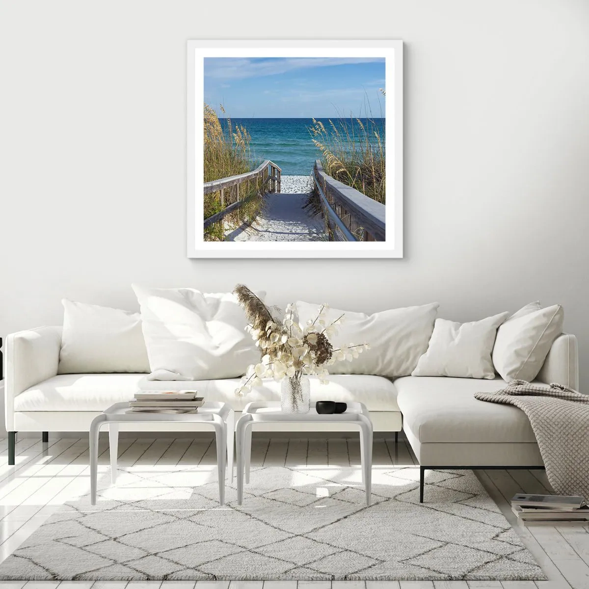 Affiche dans un cadre blanc - Poster - Au soleil, sous le vent - 50x50 cm