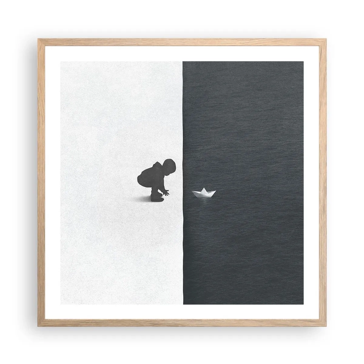 Affiche dans un chêne clair - Poster - Grande expédition - 60x60 cm