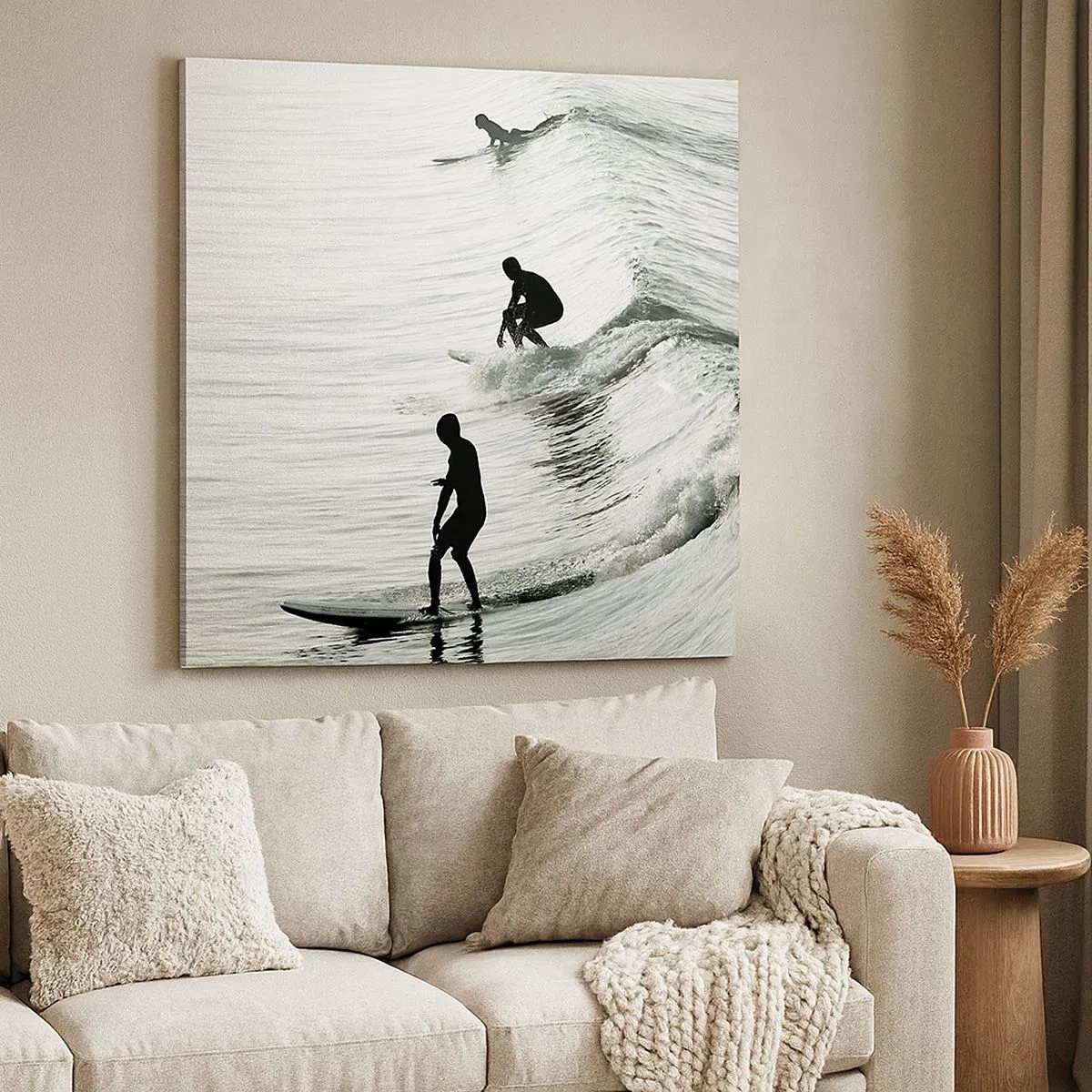 Impression sur toile - Image sur toile - A la rencontre de la vague - 30x30 cm