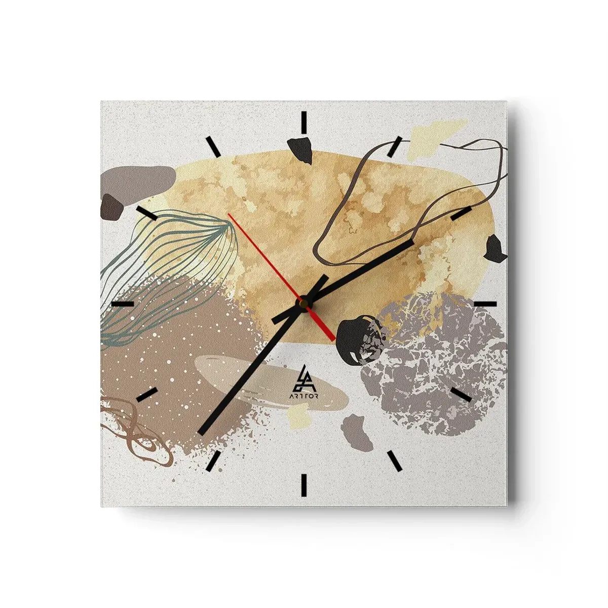 Horloge murale - Pendule murale - Plumcologie appliquée - 40x40 cm
