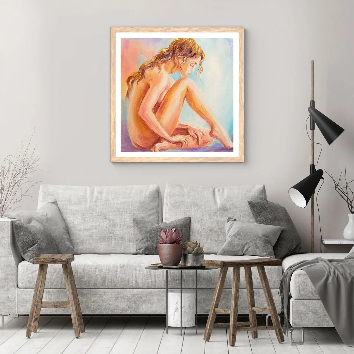 Affiche dans un chêne clair - Poster - Acte de jeunesse - 30x30 cm