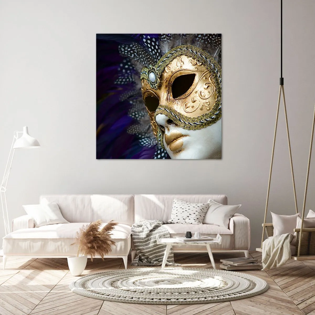 Impression sur toile - Image sur toile - Portrait vénitien en or - 40x40 cm