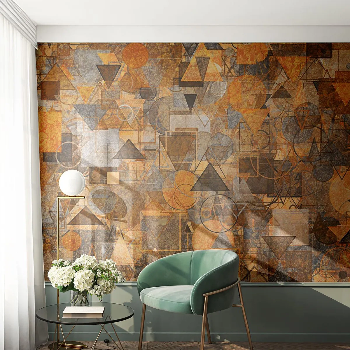 Papier Peint Photo Standard Eco - Le monde en forme - Abstraction, Morceau, Modèle moderne - 150x105 cm