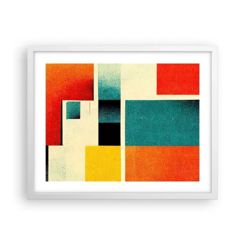 Affiche dans un cadre blanc - Poster - Abstraction géométrique – bonne énergie - 50x40 cm