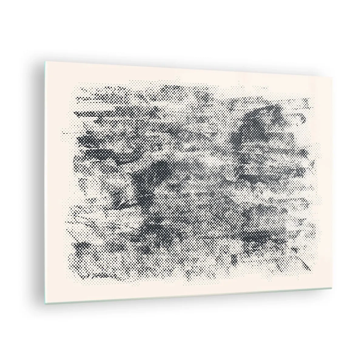 Impression sur verre - Image sur verre - Abstraction en noir et blanc avec un effet de flou - 70x50cm - Composition brumeuse - Décoration murale moderne pour le salon et la chambre ARTTOR