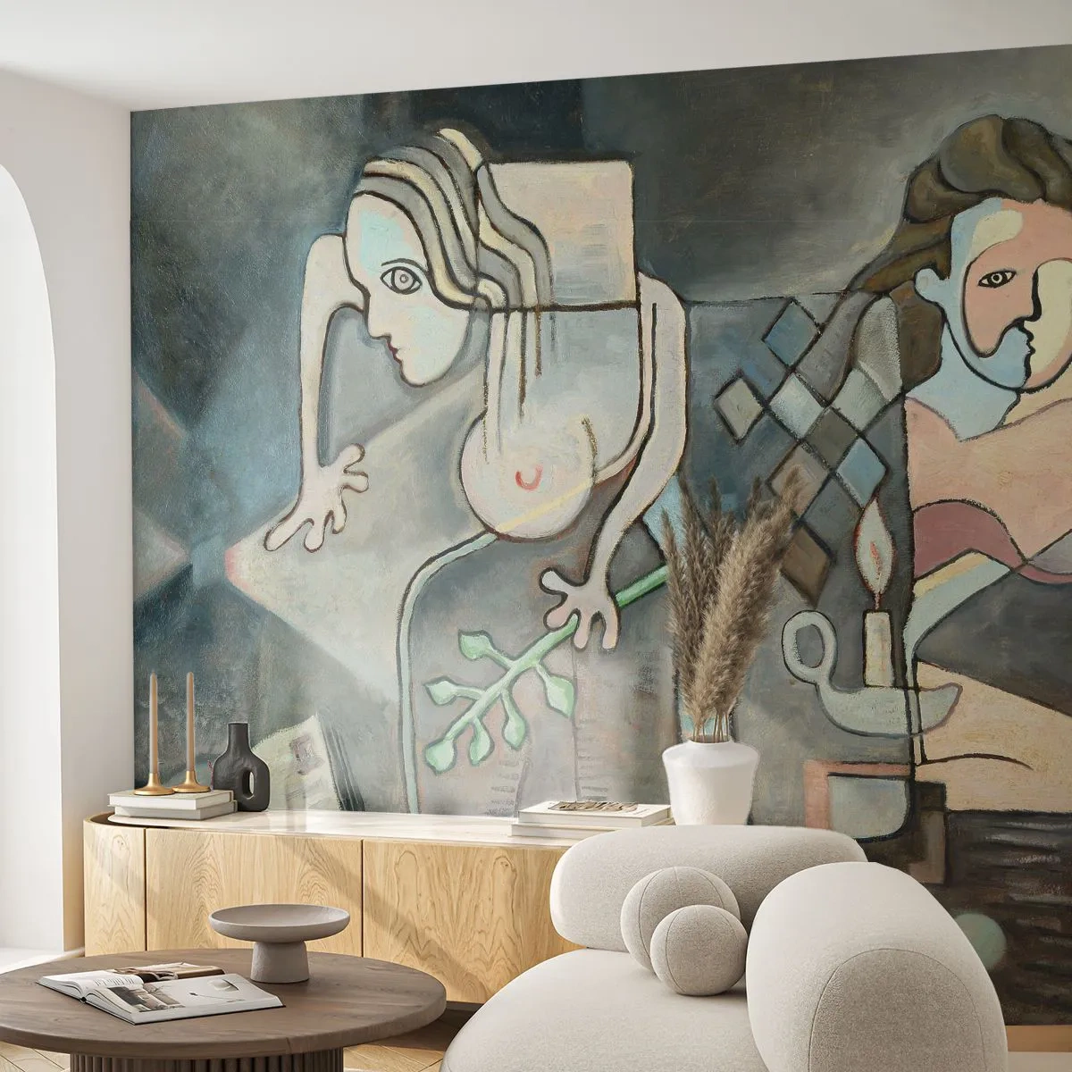 Papier Peint Photo Premium Canvas - Mosaïque d'esprit et de matière - Abstraction, Cubisme, Personnes - 400x280 cm