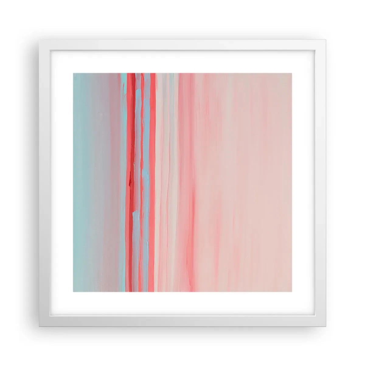 Affiche dans un cadre blanc - Poster - Abstraction à l'aube - 40x40 cm