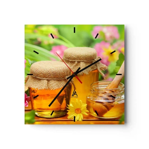 Horloge murale - Pendule murale - Doux et fleuri - 40x40 cm