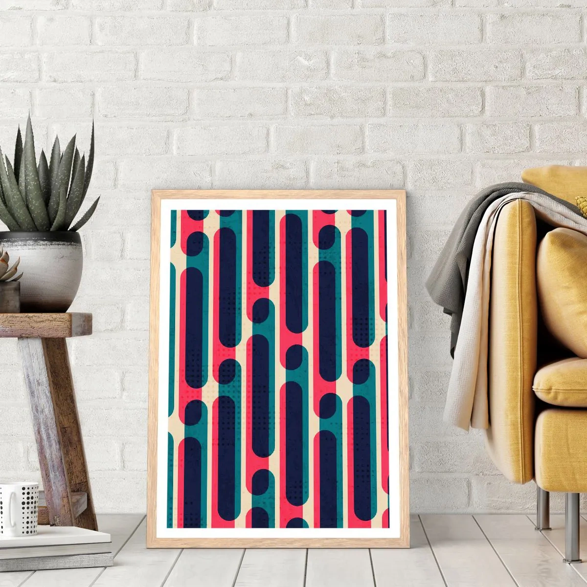 Affiche dans un chêne clair - Poster - En profondeur et sur l'avant - 70x100 cm