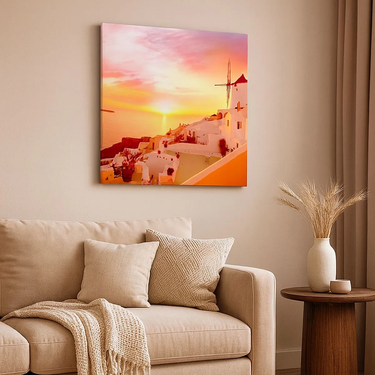 Impression sur toile - Image sur toile - Fondre en blanc et or - 30x30 cm