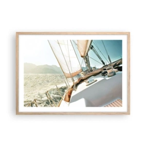 Affiche dans un chêne clair - Poster - Toutes voiles dehors - 70x50 cm