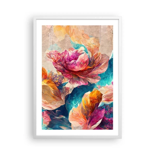Affiche dans un cadre blanc - Poster - Splendeur colorée du bouquet - 50x70 cm