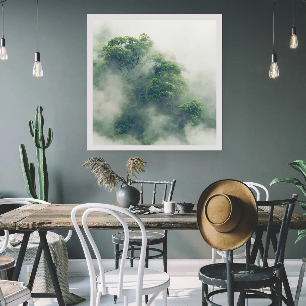 Affiche - Poster - Enveloppé de brouillard - 40x40 cm