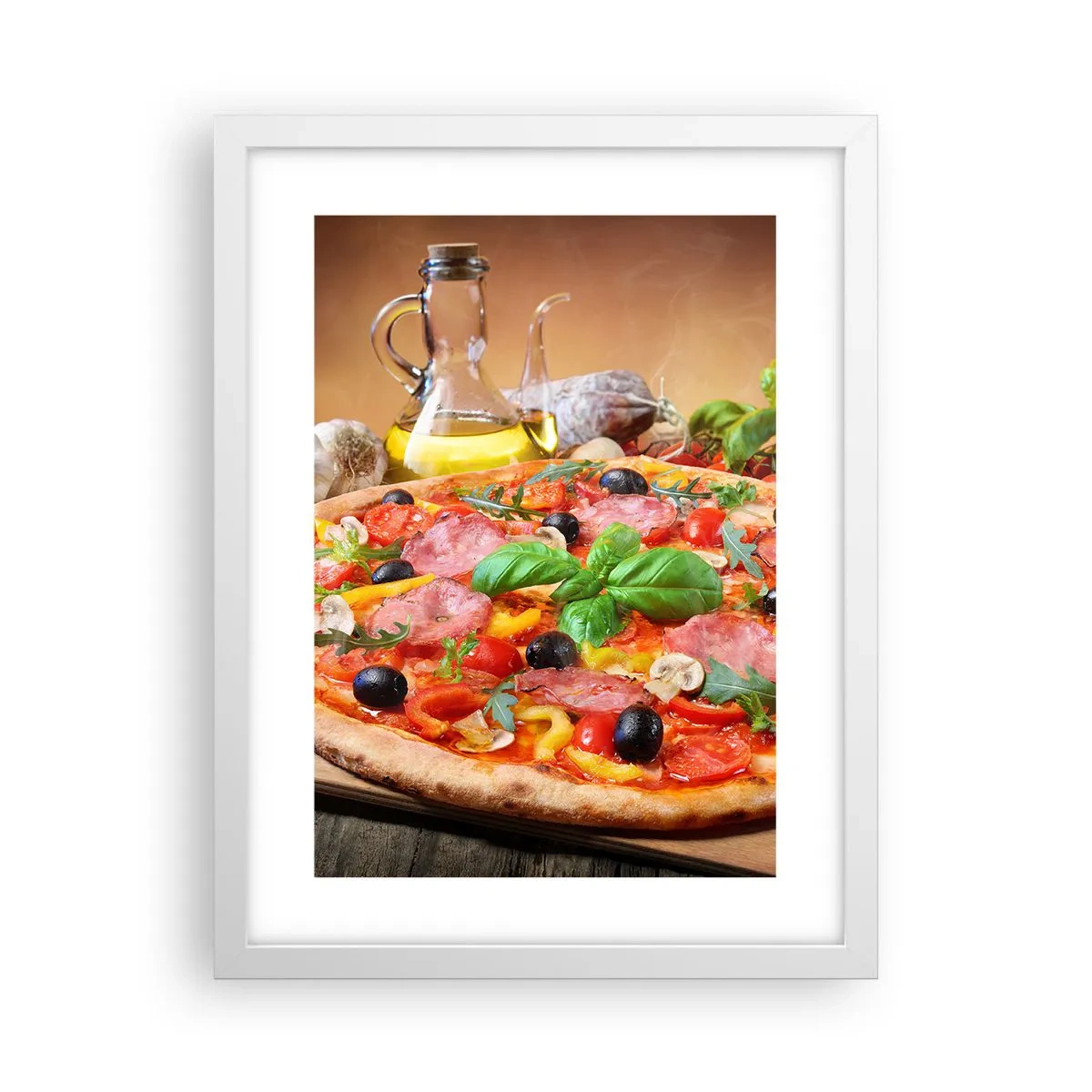 Affiche dans un cadre blanc - Poster - Avec une vraie saveur italienne - 30x40 cm