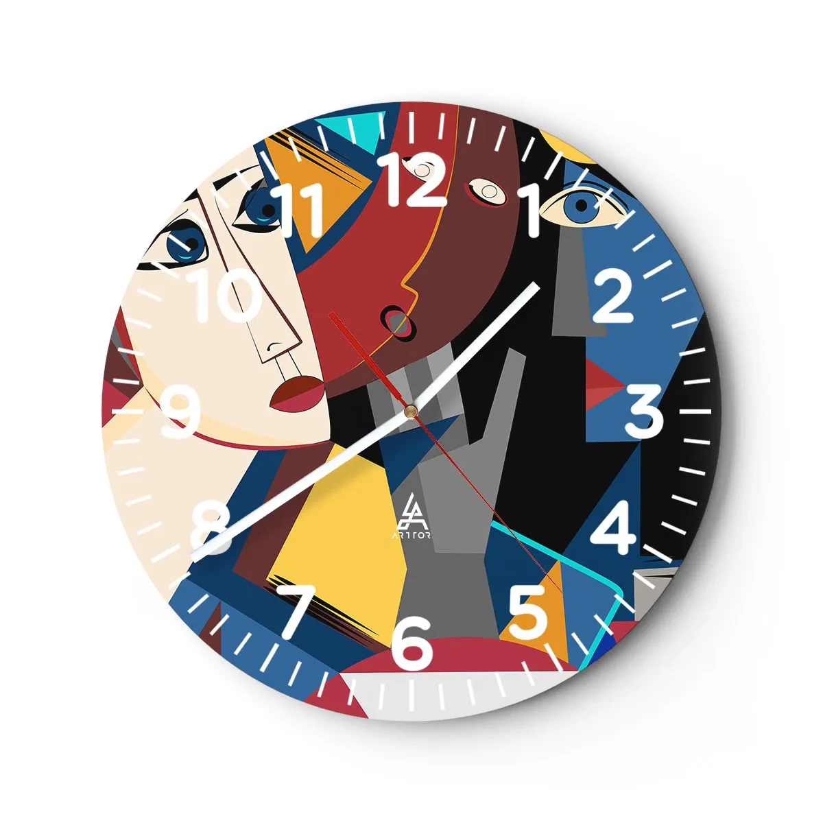 Horloge murale - Pendule murale - Une conversation entre cubistes - 30x30 cm