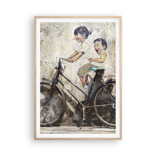 Affiche dans un chêne clair - Poster - Vrai ou faux? - 70x100 cm