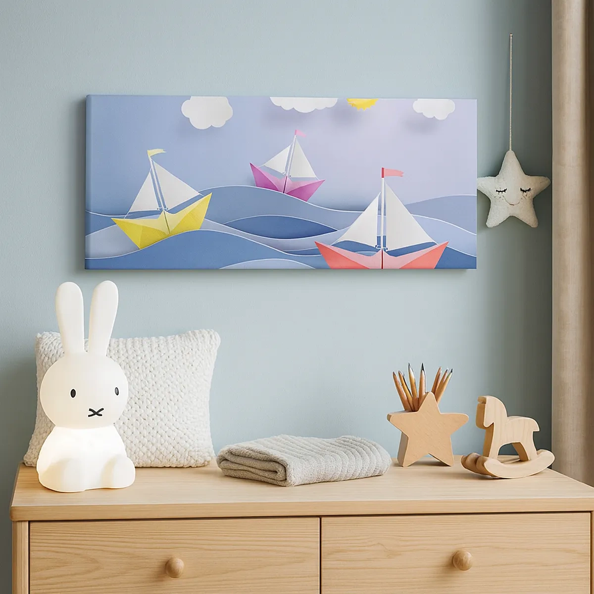 Impression sur toile - Image sur toile - Ah qu'il est agréable de se balancer dans les vagues - 30x30 cm