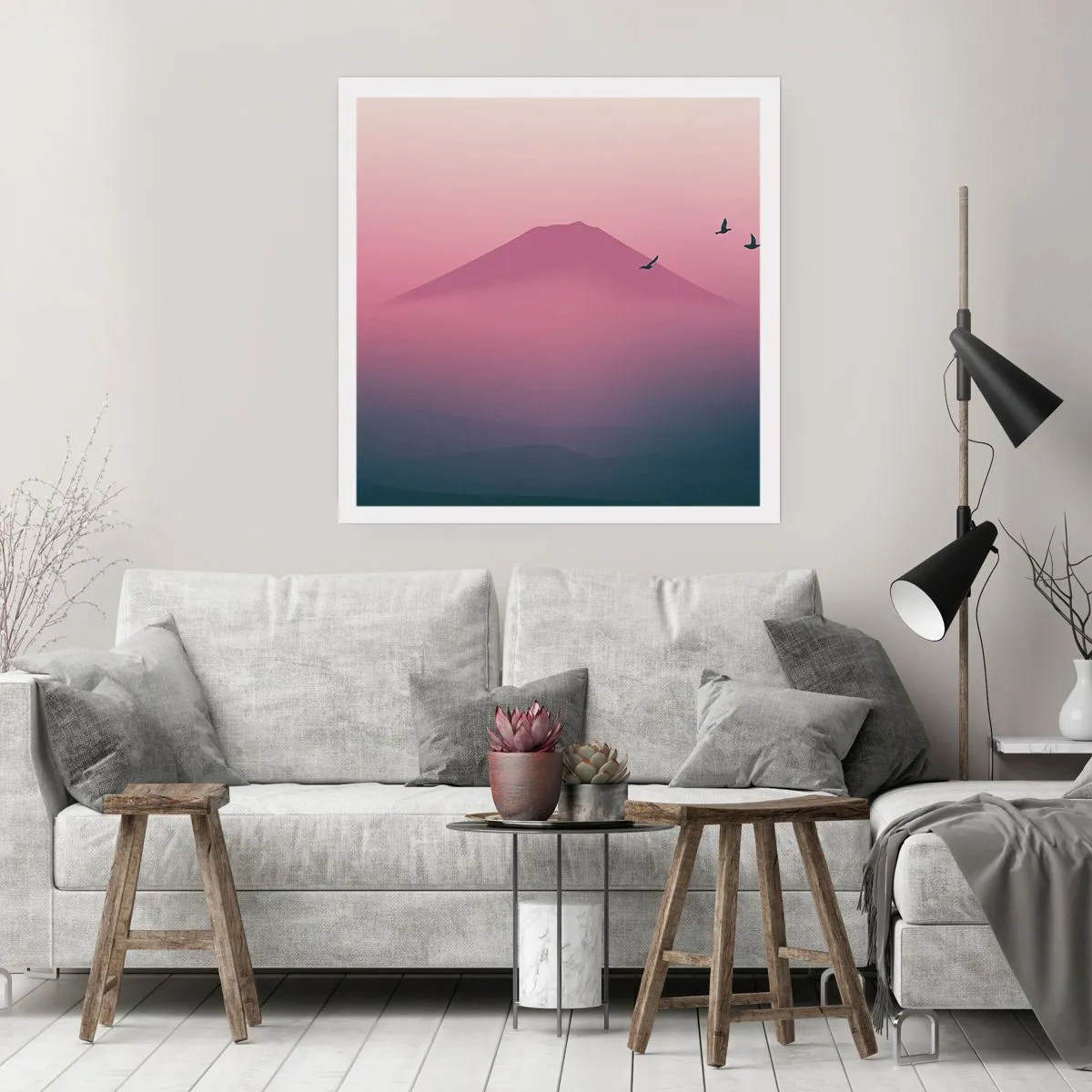 Affiche - Poster - Des pèlerins au dessus des nuages - 60x60 cm