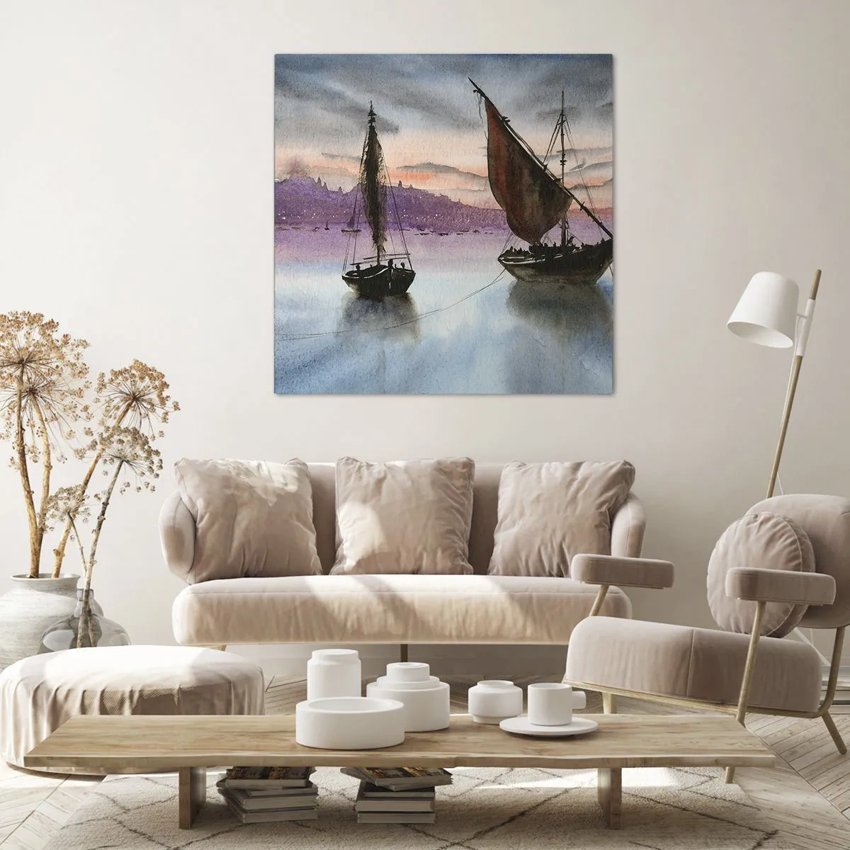 Impression sur toile - Image sur toile - Soirée au port - 30x30 cm