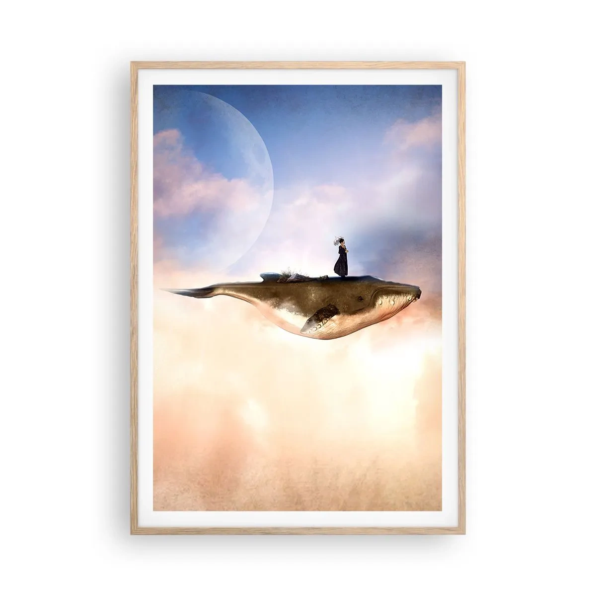 Affiche dans un chêne clair - Poster - Voyage irréel - 70x100 cm
