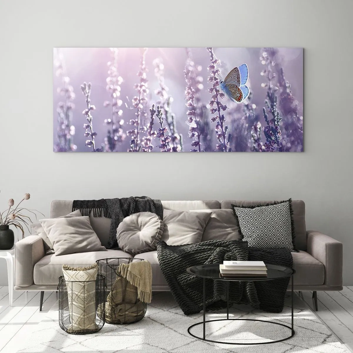 Impression sur verre - Image sur verre - Baiser de papillon - 100x40 cm