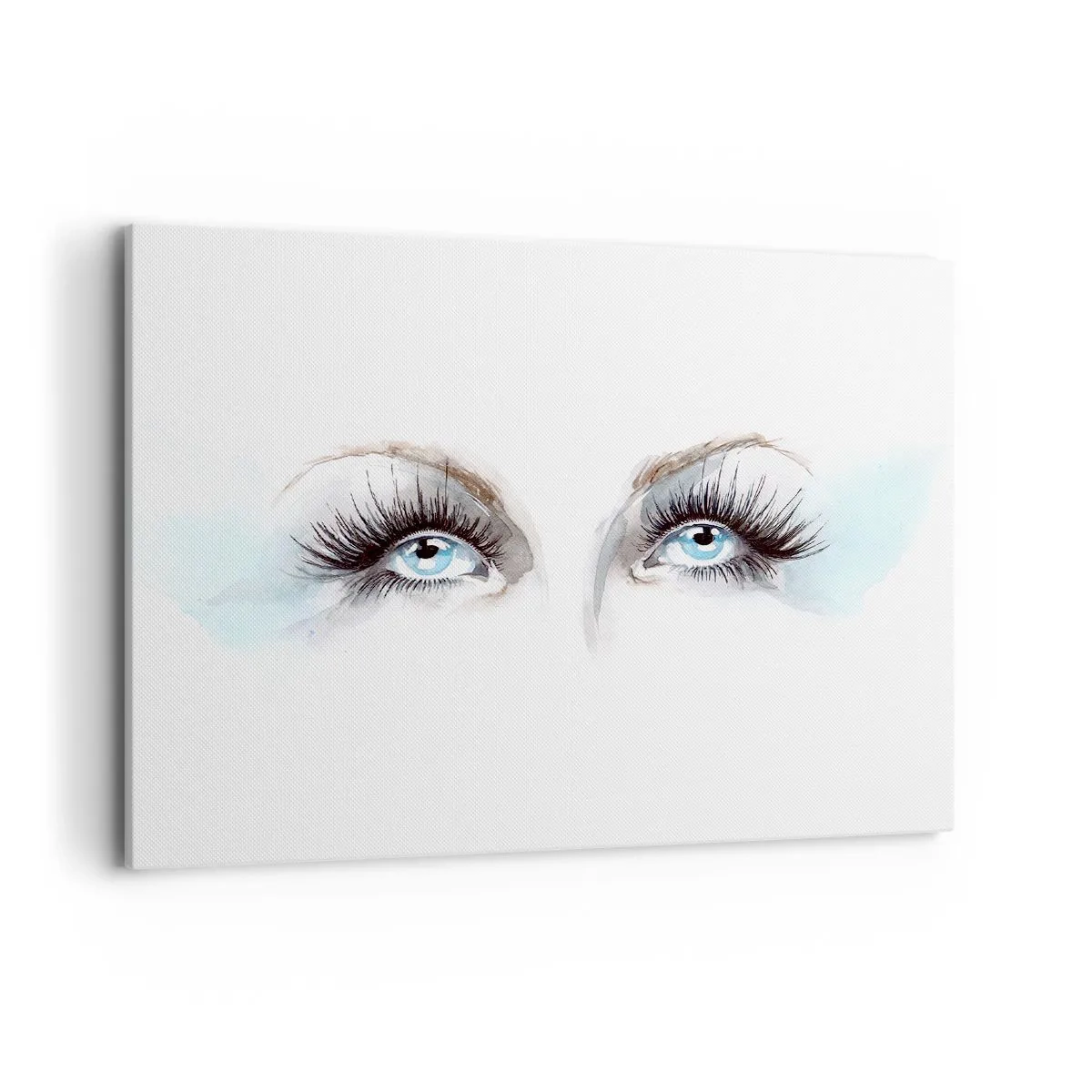 Impression sur toile - Image sur toile - Aquarelle aux yeux bleus et aux accents délicats - 100x70cm - Yeux d'ange? - Décoration murale moderne pour le salon et la chambre ARTTOR