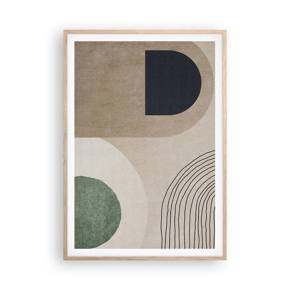 Affiche dans un chêne clair - Poster - La douceur de l'ovale - 70x100 cm