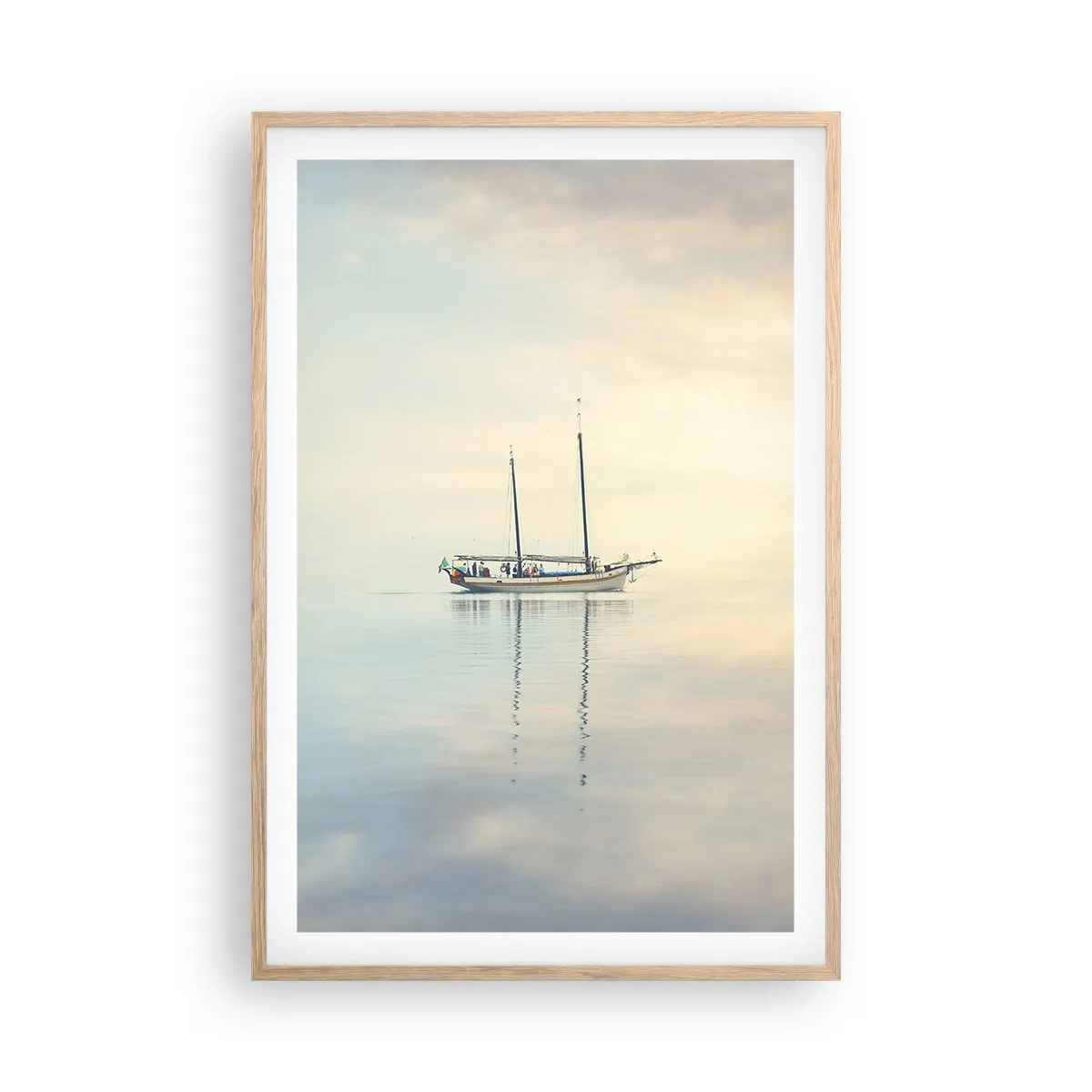 Affiche dans un chêne clair - Poster - Dans une mer de silence - 61x91 cm