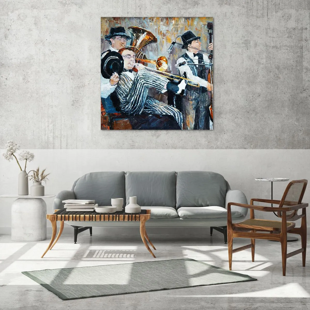 Impression sur verre - Image sur verre - C'est tout le Jazz - 60x60 cm