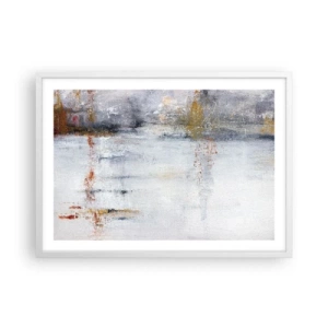 Affiche dans un cadre blanc - Poster - Derrière l'air un rideau - 70x50 cm