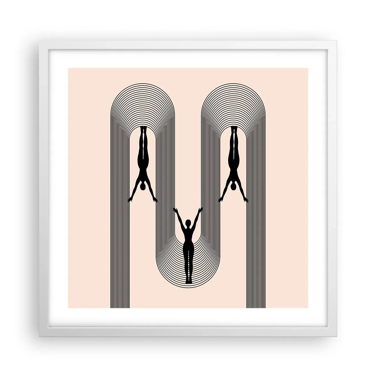 Affiche dans un cadre blanc - Poster - Les jambes en l’air - 50x50 cm