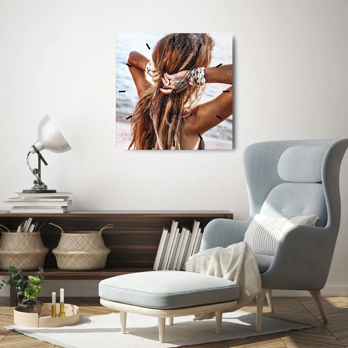 Horloge murale - Pendule murale - La soeur de l'eau et du soleil - 30x30 cm